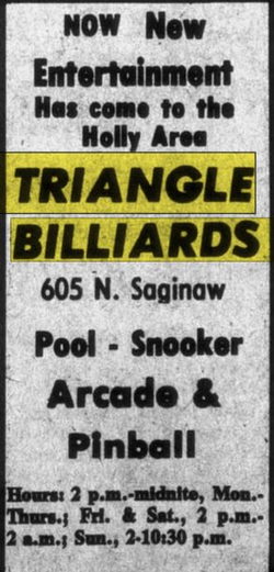 Triangle Billiards - Jul 14 1983 Ad (newer photo)